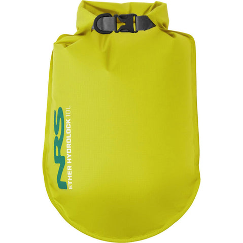 NRS Ether Hydrolock Dry Bag Citrus Yellow 10 Liter Front With Logo