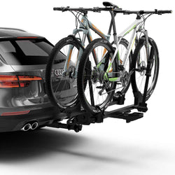 Thule T2 Pro X 2 Bike Hitch Rack in Black with bikes loaded back