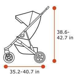Thule Spring Stroller in Misty Rose Melange diagram side