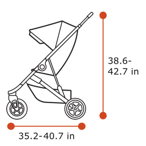 Thule Spring Stroller in Misty Rose Melange diagram side