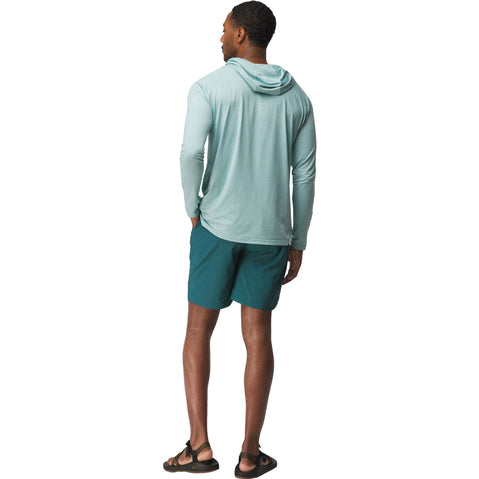 NRS Men's Eddyline Shorts in Spruce model crop front
