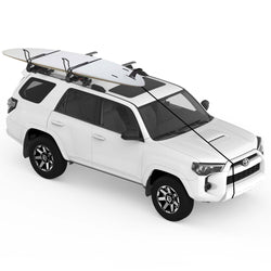 Yakima ShowDown Load Assist Kayak And SUP Mount with a stand up board loaded
