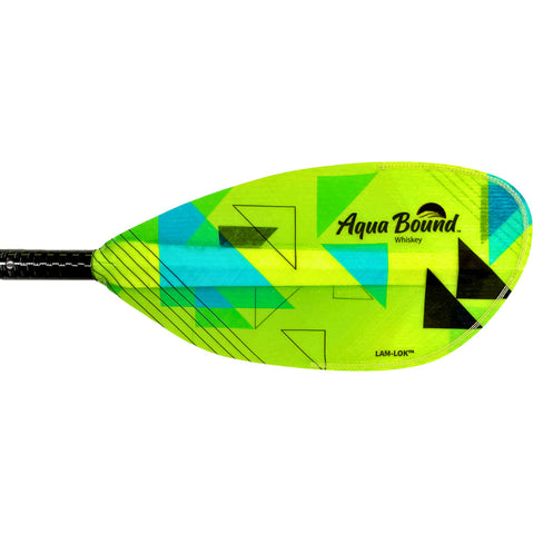 Aqua Bound Whiskey Fiberglass Straight Shaft Versa-Lok 2-Piece Kayak Paddle in Geo Punch right blade