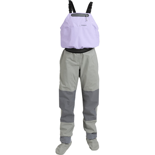 Kokatat Women's Hydrus Whirlpool Bibs w/ Drop Seat & Socks in Purple Haze front
