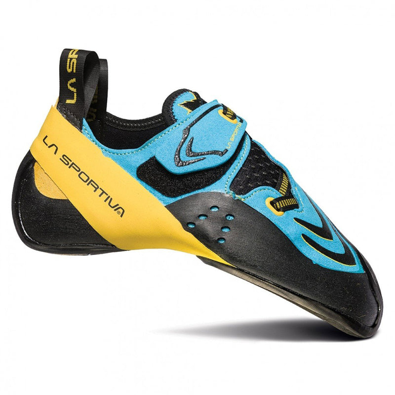 La Sportiva Men's Futura Rock Climbing Shoes in Blue/Yellow side