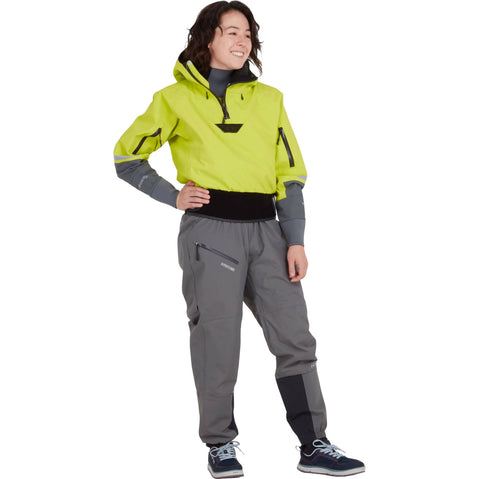 NRS Women's Element GORE-TEX Pro Semi-Dry Top in Chartreuse front