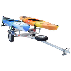 Malone MicroSport 2-Boat Saddle Up Pro Kayak Trailer Package loaded