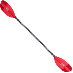 Werner Corryvreckan Fiberglass Bent Shaft Kayak Paddle in Translucent Red angle