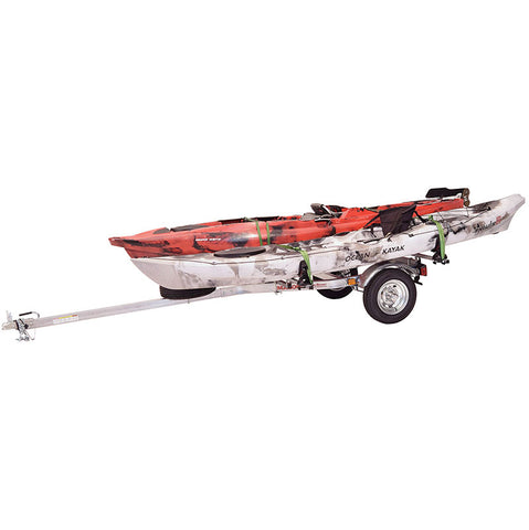 Malone MicroSport LowBed 2-Boat Saddle Up Pro Kayak Trailer Package with kayak loaded right