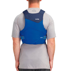 NRS Vapor Lifejacket Blue model back view