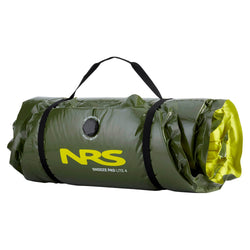 NRS Snooze Lite Sleeping Pad green 4 inch rolled angle view