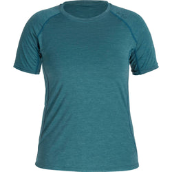 NRS Women's Silkweight Short Sleeve Shirt in Mediterranea front