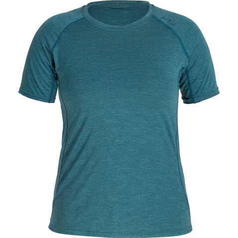 NRS Women's Silkweight Short Sleeve Shirt in Mediterranea front