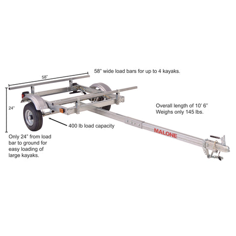 Malone EcoLight Base Kayak Trailer detail