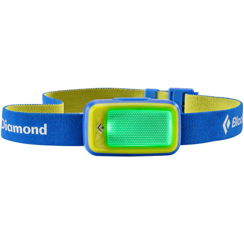 Black Diamond Wiz Kid's Headlamp light on in Blue color