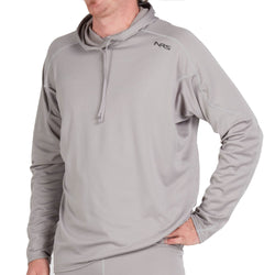 NRS Men's Lightweight Hoodie in Titanium model back
