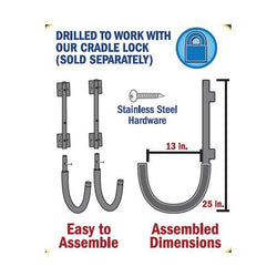 Seattle Sports Kayak Wall Cradles in Black diagram