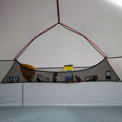 MSR Hubba Hubba LT 3 Person Backpacking Tent side gear loft