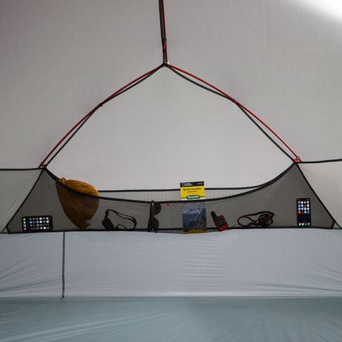 MSR Hubba Hubba LT 3 Person Backpacking Tent side gear loft