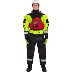 NRS Ascent SAR GORE-TEX Dry Suit in Safety Yellow model front