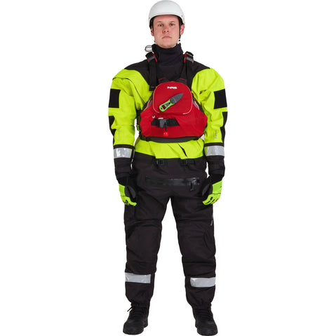 NRS Ascent SAR GORE-TEX Dry Suit in Safety Yellow model front