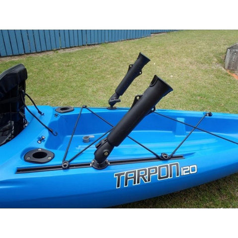 RAM Mounts RAM-TUBE 2008 Fishing Rod Holder with Single Socket Arm attached with kayak