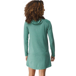 NRS Women's Silkweight Hoodie Dress seafoam model back