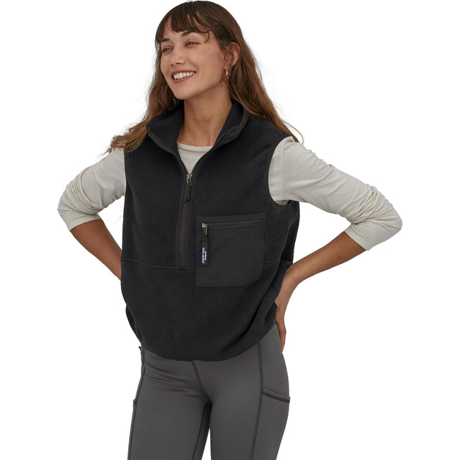 Patagonia Women's Synchilla Vest in Black model view front