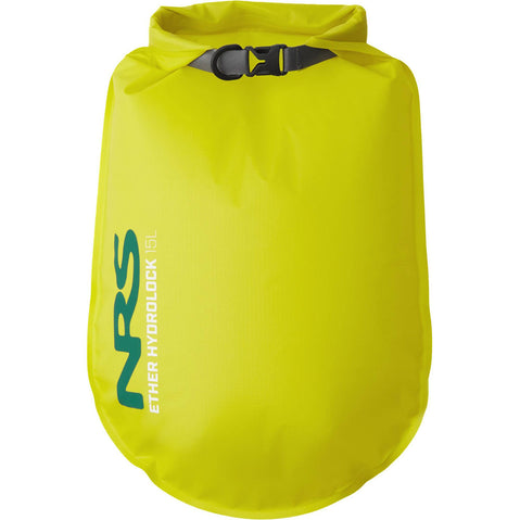 NRS Ether Hydrolock Dry Bag Citrus Yellow 15 Liter Front With Logo