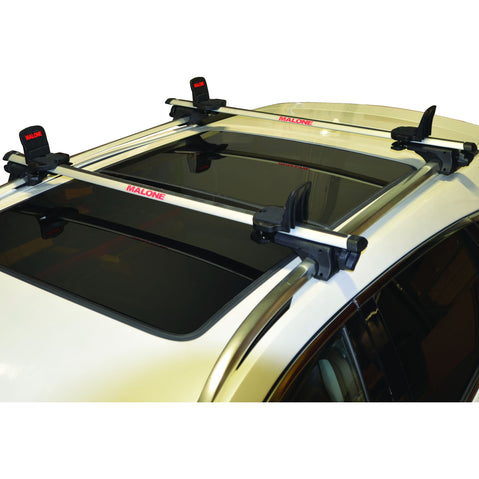Malone BigFoot Pro Canoe Roof Rack - MPG112MD installed on a car side