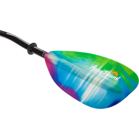 Aqua Bound Whiskey Fiberglass Bent Shaft 2-Piece Kayak Paddle in Northern Lights blade angle