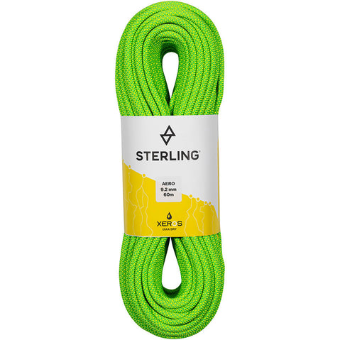 Sterling Aero 9.2 mm XEROS Dry Climbing Rope in Green front