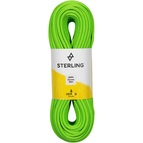 Sterling Aero 9.2 mm XEROS Dry Climbing Rope in Green front
