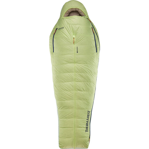 Therm-a-Rest Boost 650 32 Degree Down Sleeping Bag in Meadow Green zip