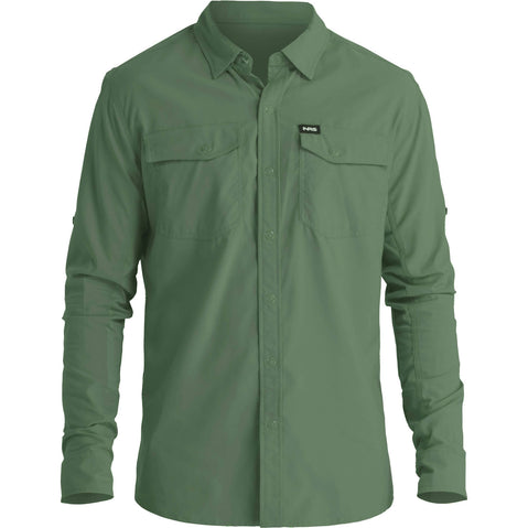 NRS Men's Guide Long Sleeve Shirt in Juniper front
