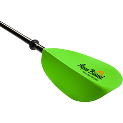 Aqua-Bound Manta Ray Fiberglass 4-Piece Kayak Paddle in Electric Green blade angle