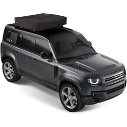 Thule Approach Roof Top Tent folded up on top of car angle view