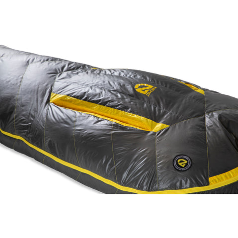 Nemo Sonic 0 Degree Down Sleeping Bag in Goodnight Gray/Goldfinch side