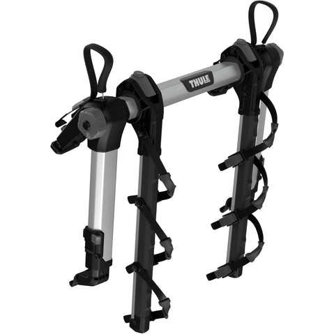 Thule OutWay Hanging 3 Bike Trunk Rack in Silver/Black angle