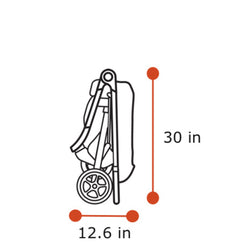 Thule Spring Stroller in Misty Rose Melange diagram folded