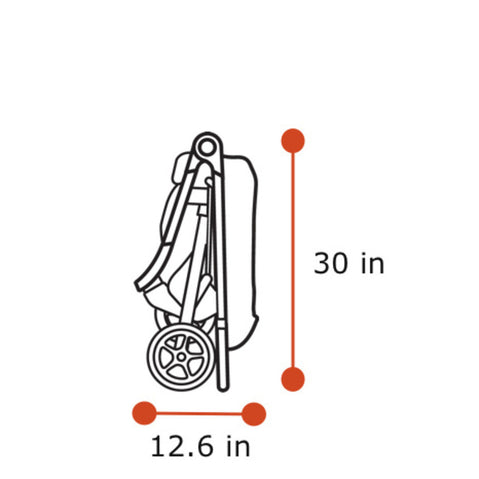 Thule Spring Stroller in Misty Rose Melange diagram folded