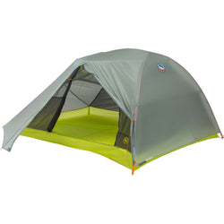 Big Agnes Tiger Wall UL 3 Person Backpacking Tent in Mercury/Evening Primrose with fly open