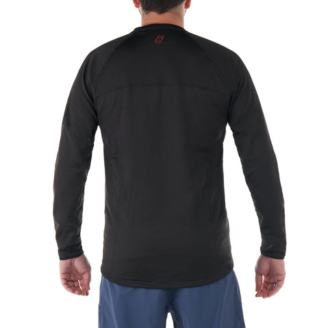 Level Six Men's Romulus Long Sleeve Shirt in Black model back view