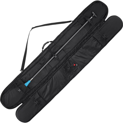 NRS Fortuna 90 Adjustable SUP Paddle in Teal in a paddle bag