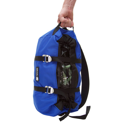 Metolius Ropemaster HC Rock Climbing Rope Bag in Blue lifestyle
