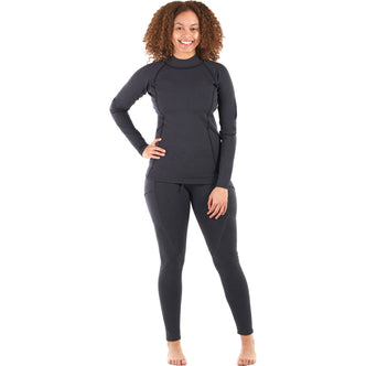 Level Six Women's Sombrio Long Sleeve Neoprene Shirt in Black Heather front