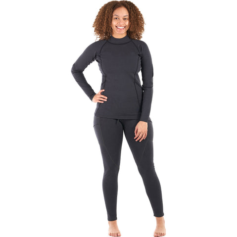 Level Six Women's Sombrio Long Sleeve Neoprene Shirt in Black Heather front