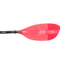 Werner Corryvreckan Fiberglass Bent Shaft Kayak Paddle in Translucent Red blade