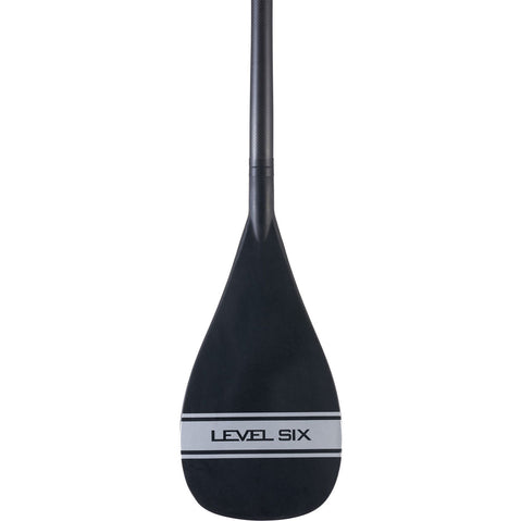Level 6 3-Piece Carbon Adjustable SUP Paddle with Teardrop Blade in Silver front