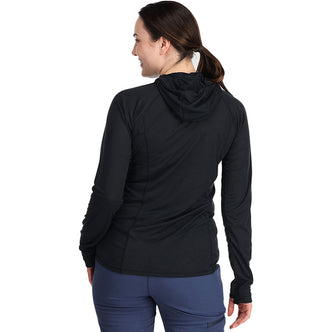 Outdoor Research Women's Echo Hoodie in Black model front back